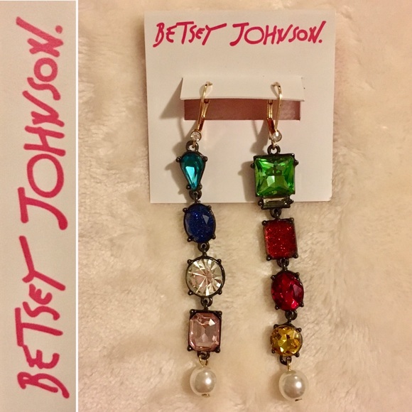 Betsey Johnson Jewelry - Betsey Johnson NWT multicolor drop jewel earrings